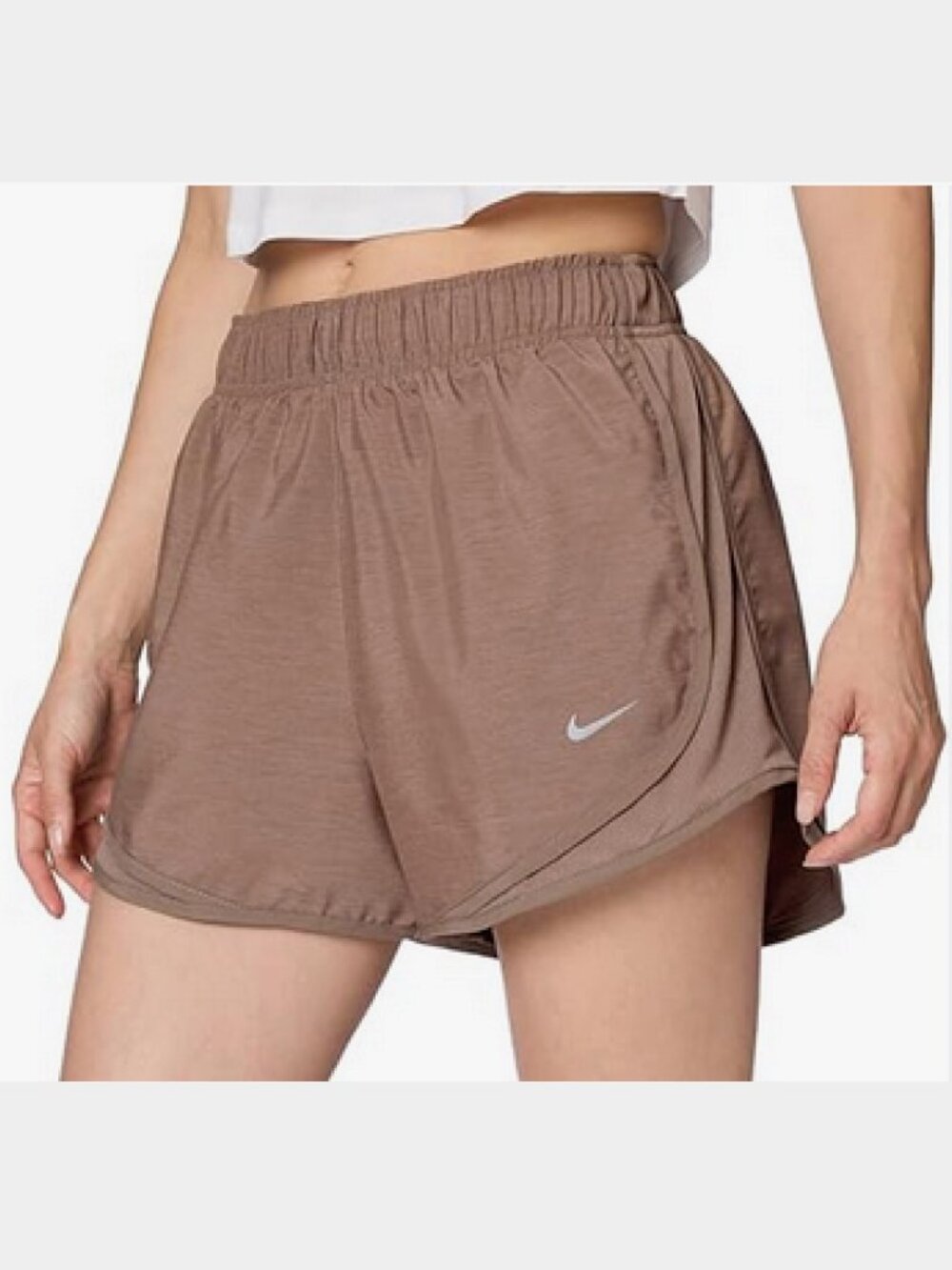 NWT! NEW NIKE WOMENS DRY TEMPO DRI-FIT 3" MID RISE RUNNING SHORTS DARK BROWN XS